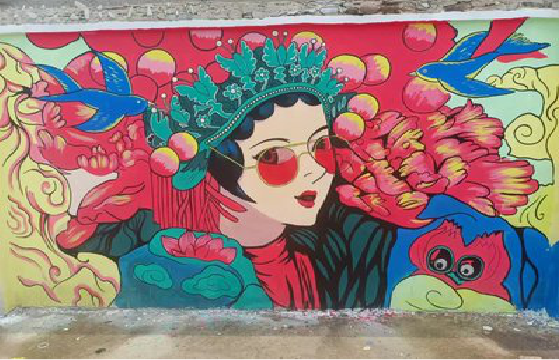 蓬溪墙体彩绘-网红墙