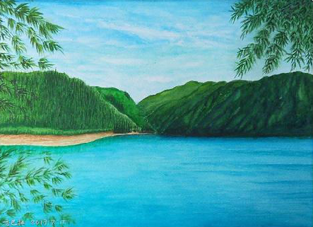 蓬溪在墙绘中，如何绘画绿水青山？